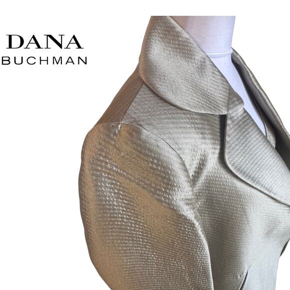 Dana Buchman 2 Piece Gold Textured Blazer & Matching Trousers Lined 6 VGC - Picture 4 of 9